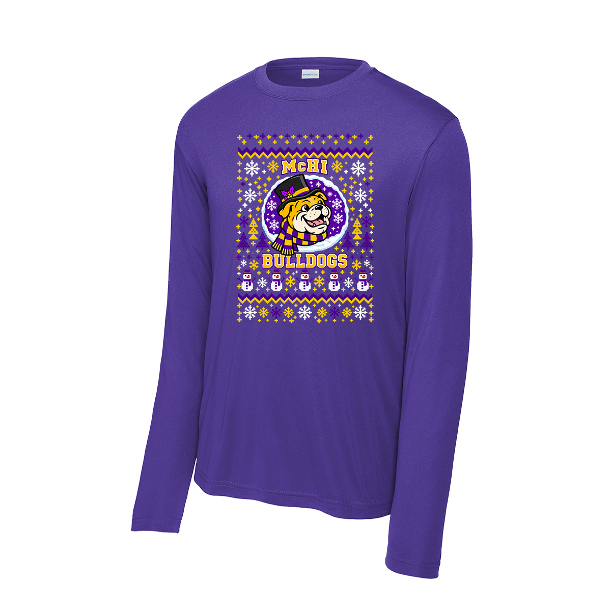 McHi Bulldogs Christmas - Long Sleeve - Purple