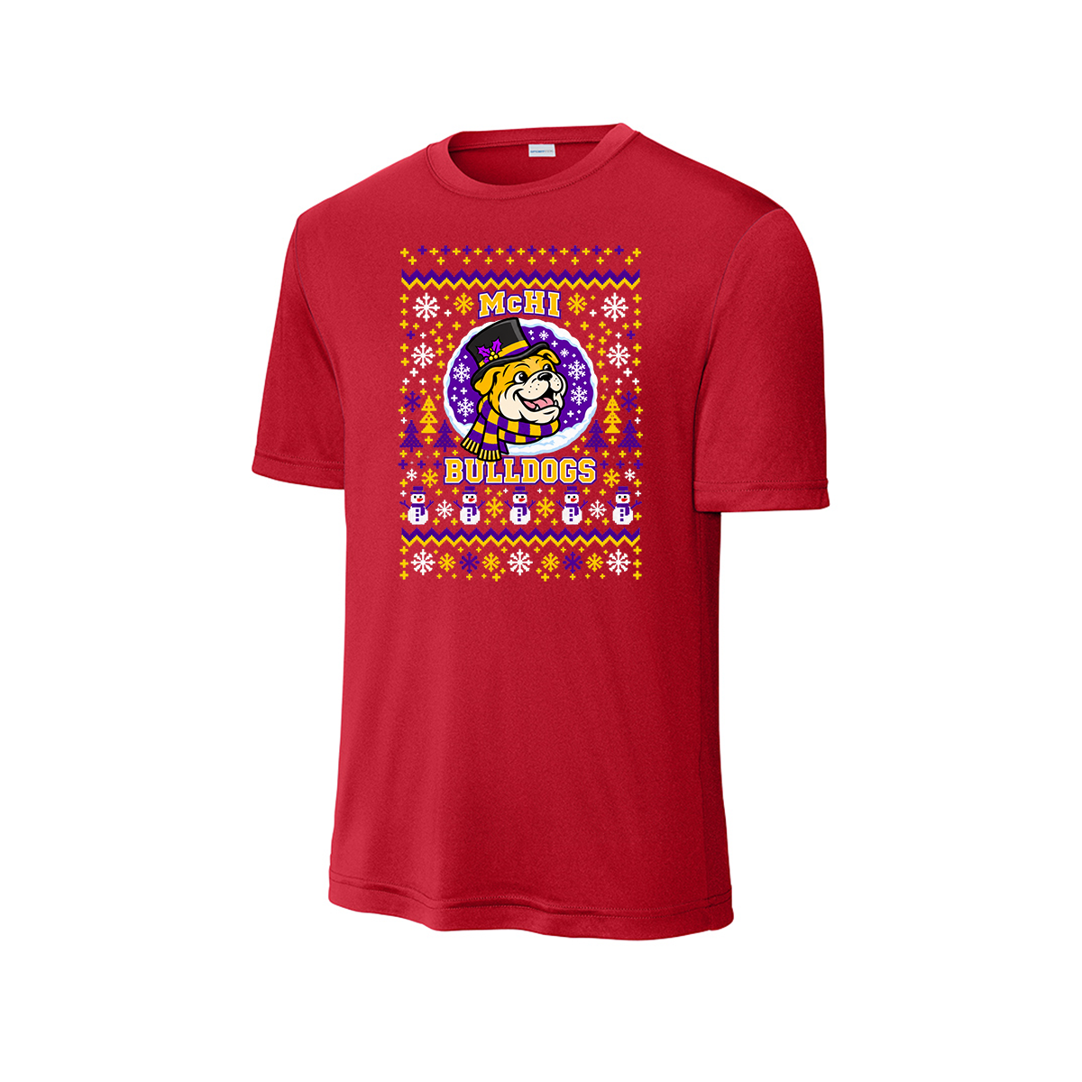 McHi Bulldogs Christmas - Short Sleeve - Red