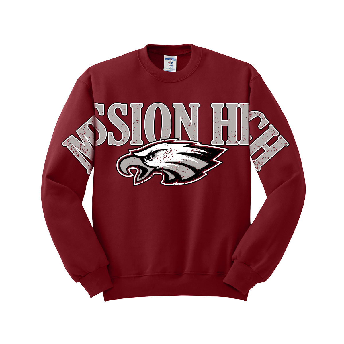 Mission Eagles Football - Vintage Varsity Crewneck - Maroon