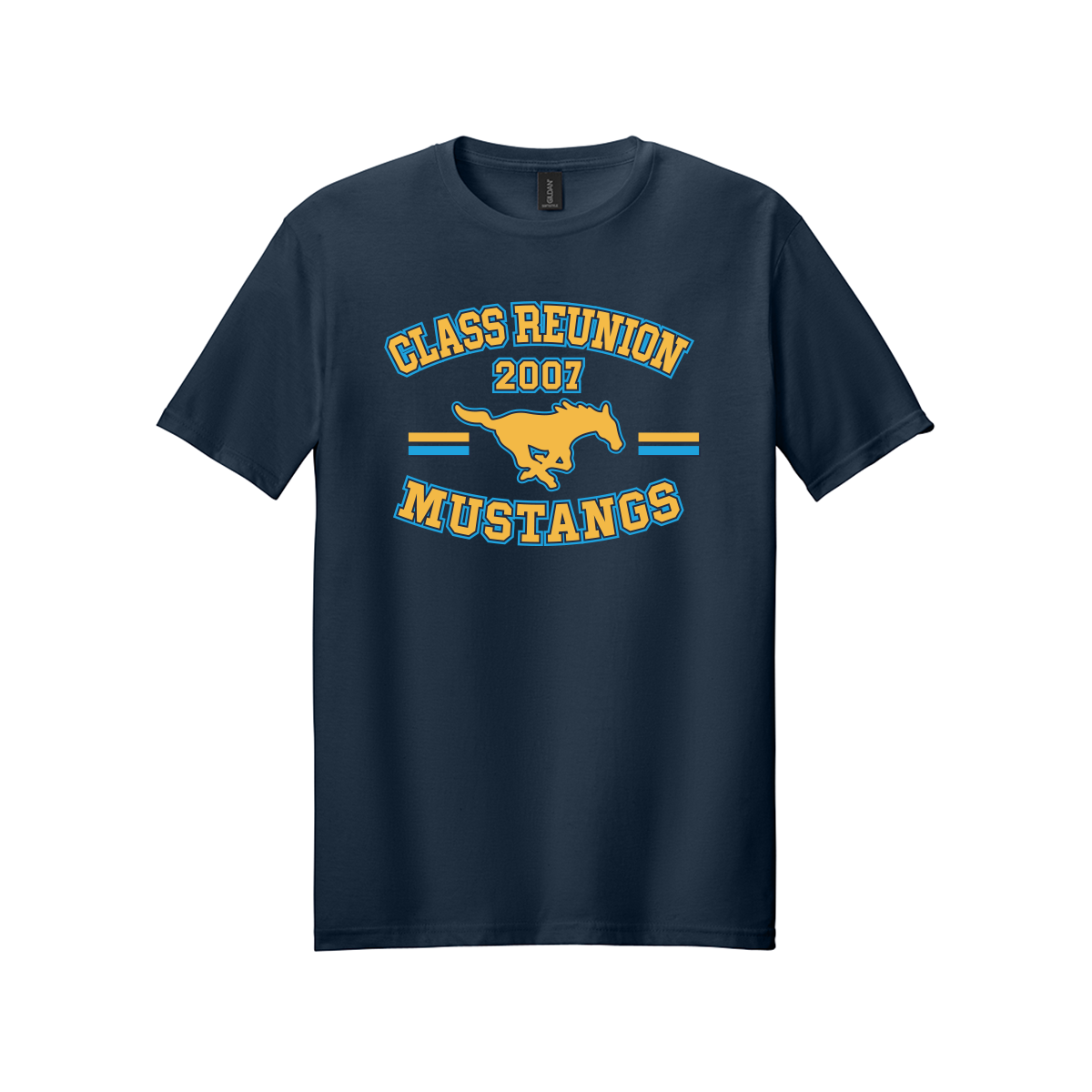 Memorial Mustangs Class of 2007 - Reunion Shirt - Cotton - Navy