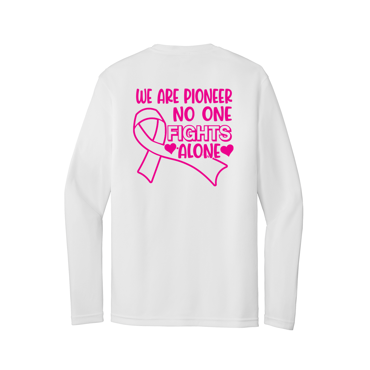 Sharyland Pioneer Volleyball - Breast Cancer Awareness - Dri-Fit Shirt - White - Long Sleeve