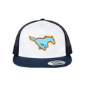 Memorial Mustangs Class of 2007 - Reunion Mascot Puff Cap - White/Navy
